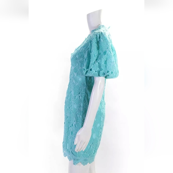 Toccin NY Embroidered Floral Overlay Blue Dress, S - Picture 2 of 4